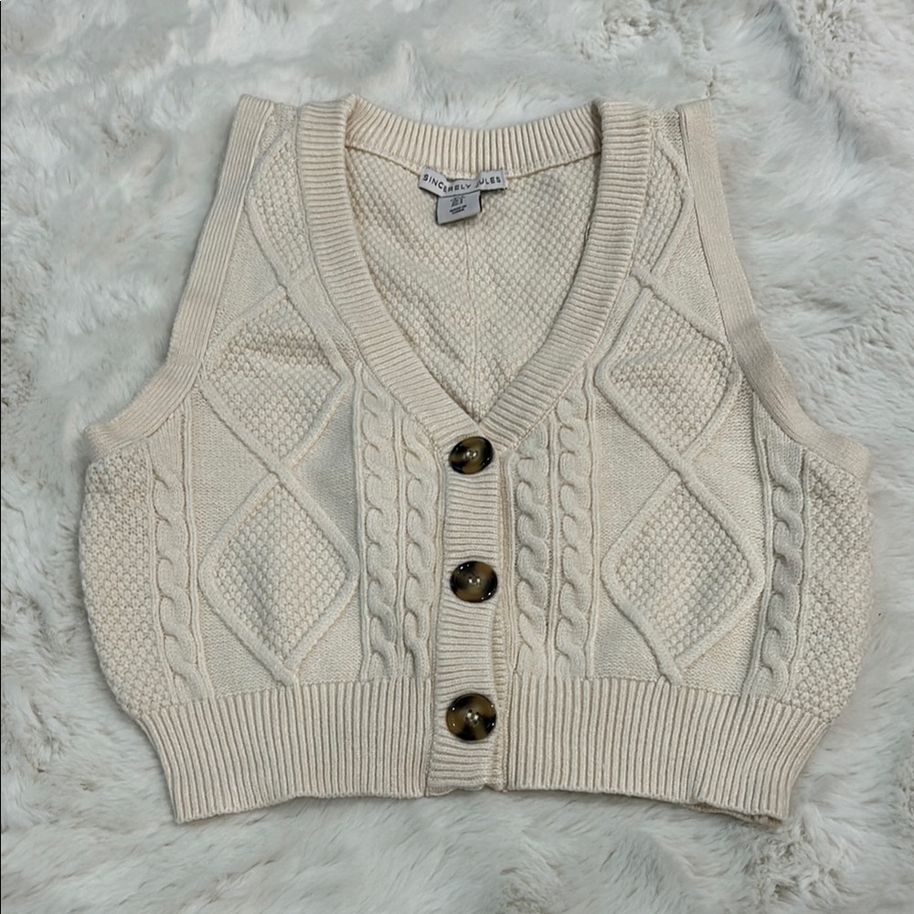 Sincerely Jules Cream V-Neck Sweater